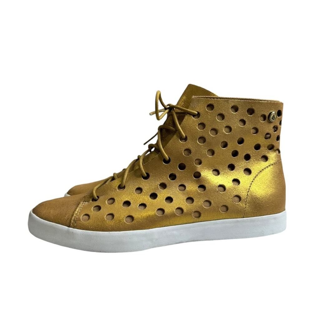 Volcom Damen‎ Buzz Perforated Hi Top Sneakers Goldfarben Gold Dust Women's 6.5